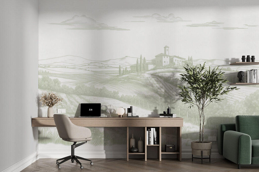 Landscape with a house and fields