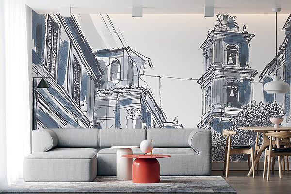 Disegno di un edificio con campane Disegno di un edificio con campane