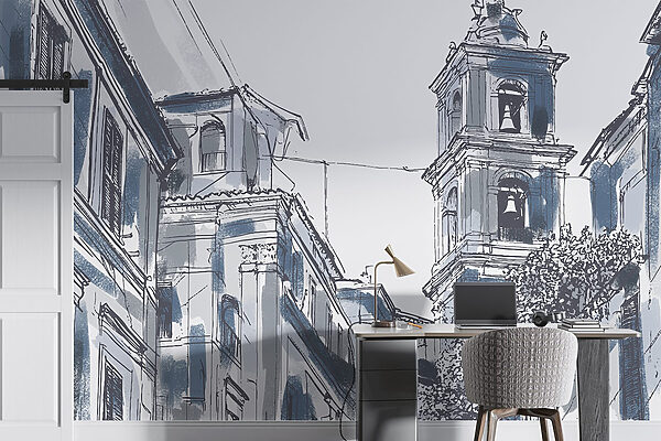 Disegno di un edificio con campane Disegno di un edificio con campane
