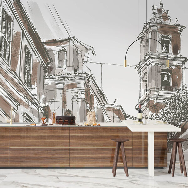 Disegno di un edificio con campane Disegno di un edificio con campane