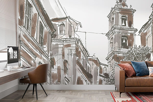 Disegno di un edificio con campane Disegno di un edificio con campane