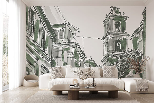 Disegno di un edificio con campane Disegno di un edificio con campane