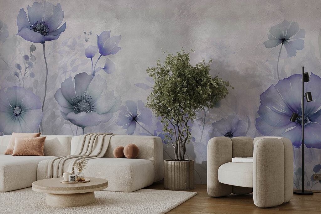 Painting of flowers on a white background