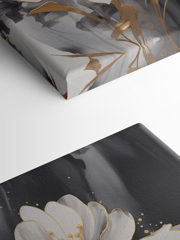 Delicate blossoms on a dark canvas