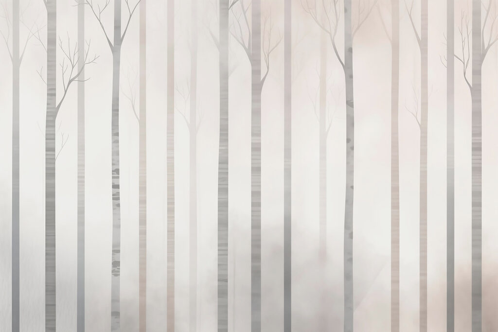 Gruppo di alberi nella nebbia Gruppo di alberi nella nebbia