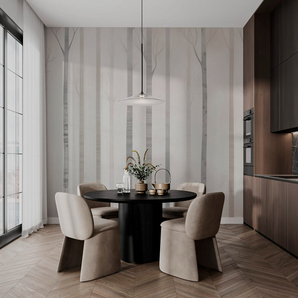 Group of trees in fog