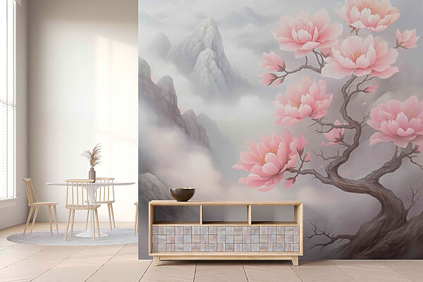 Tree with pink flowers on it