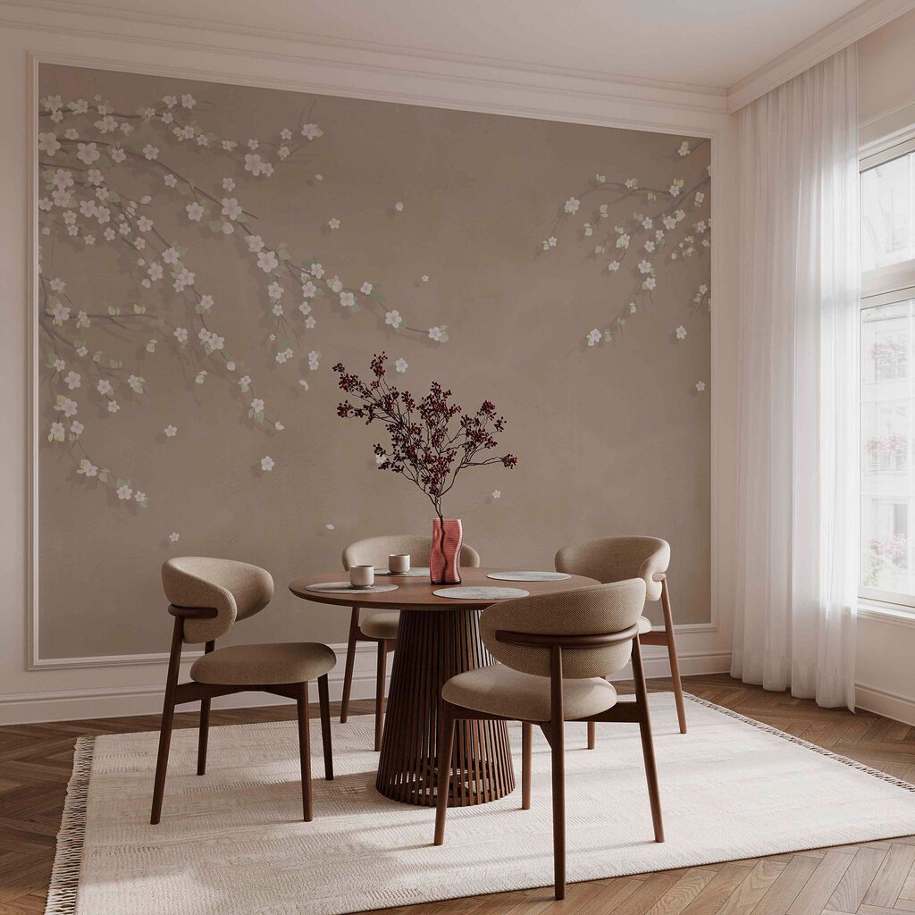 White flowers on a tree branch