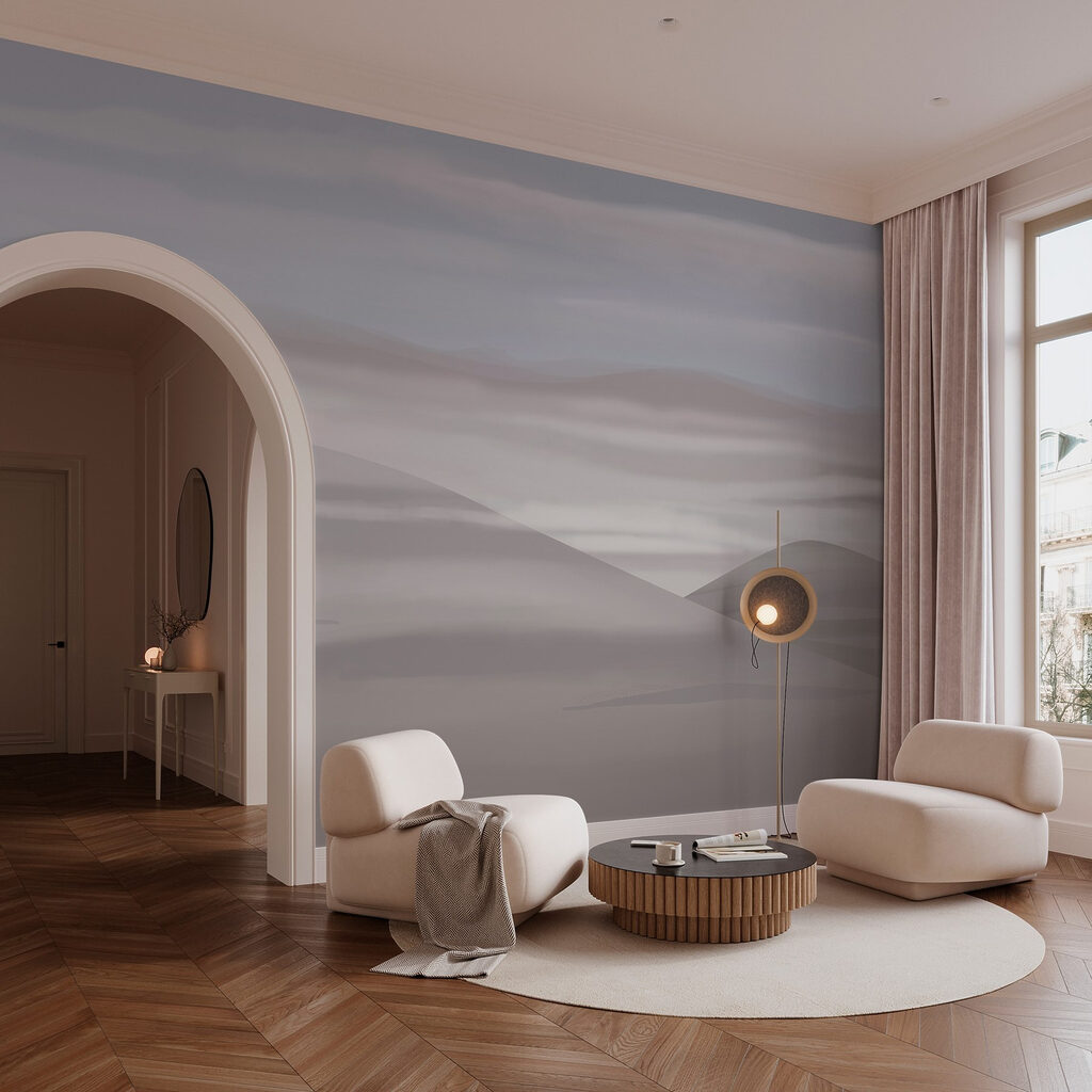 Landscape with hills and clouds