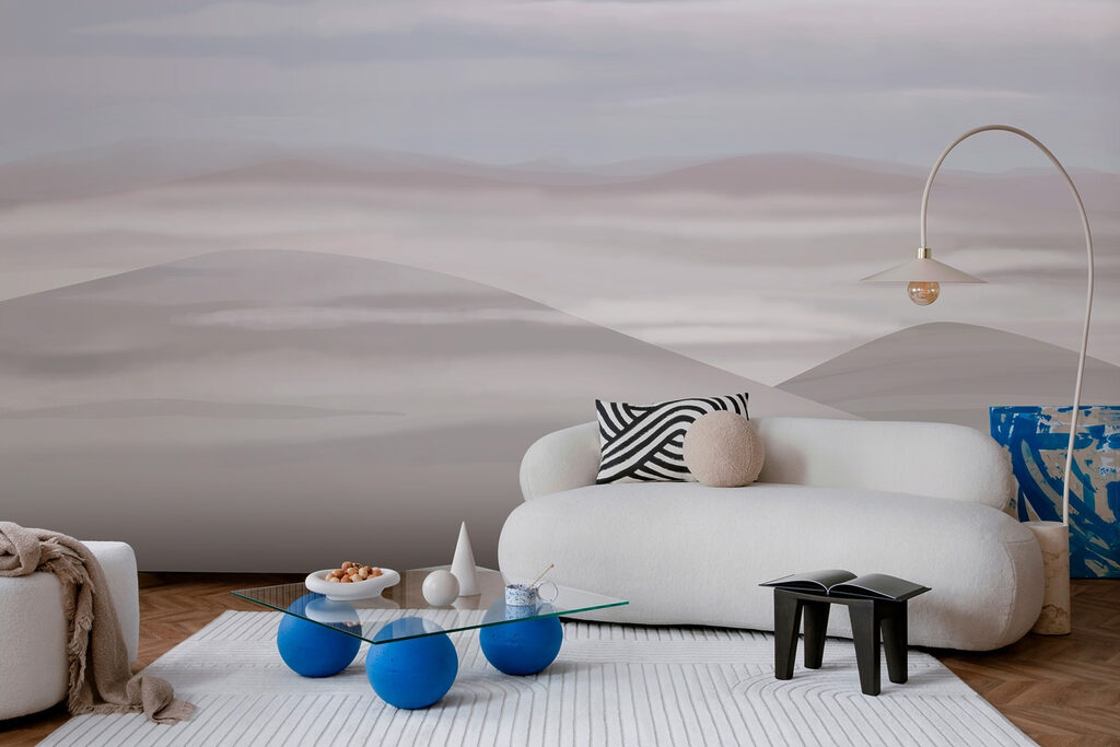 Landscape with hills and clouds