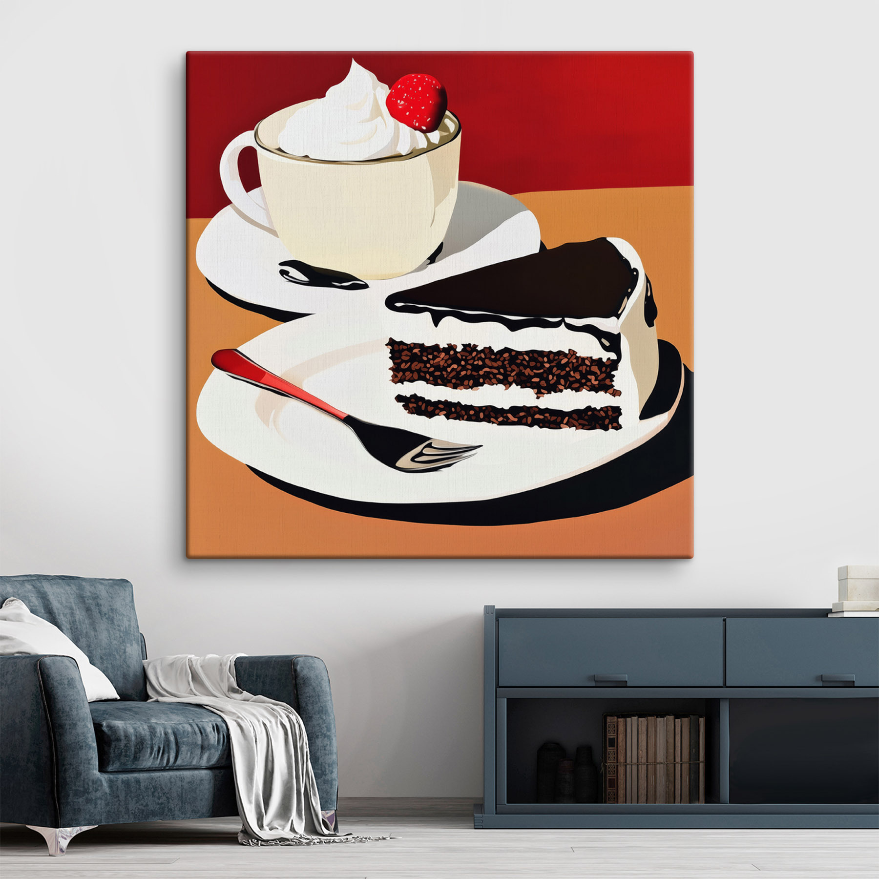 Piece of cake and a cup of coffee