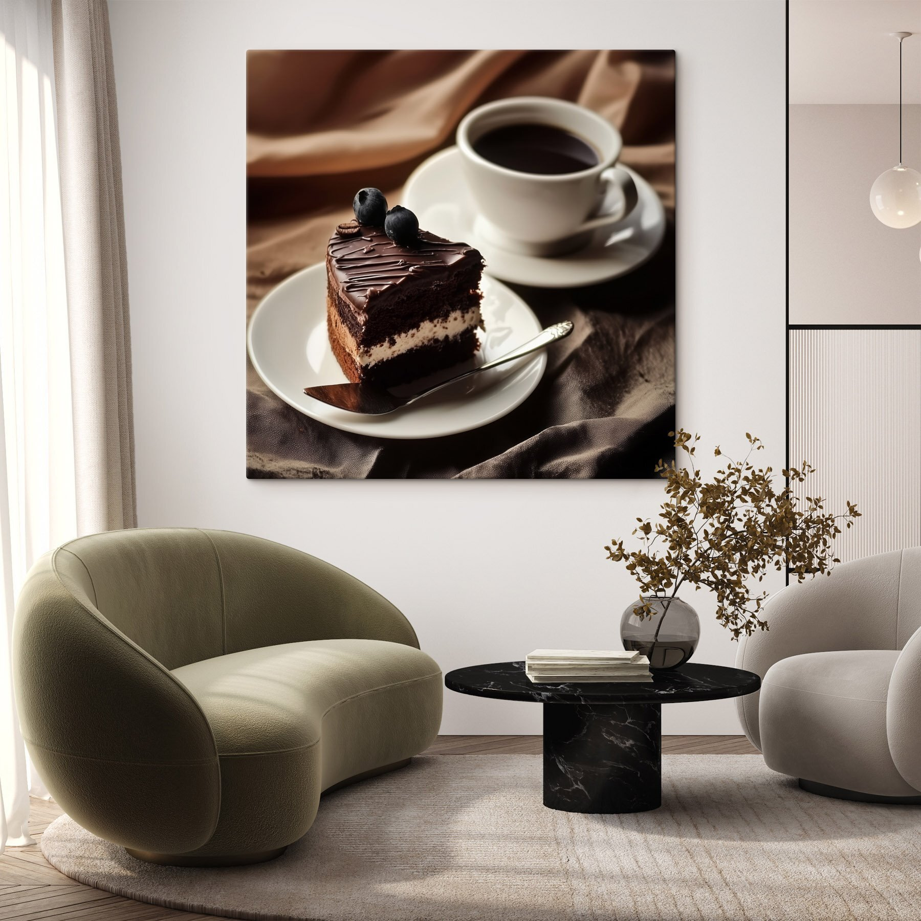 Piece of cake and a cup of coffee Piece of cake and a cup of coffee