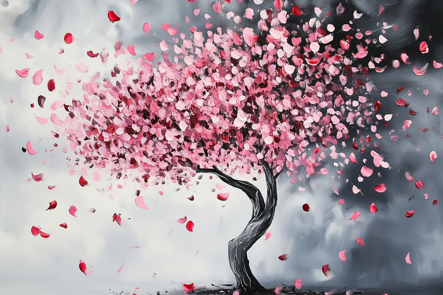 Tree with pink petals