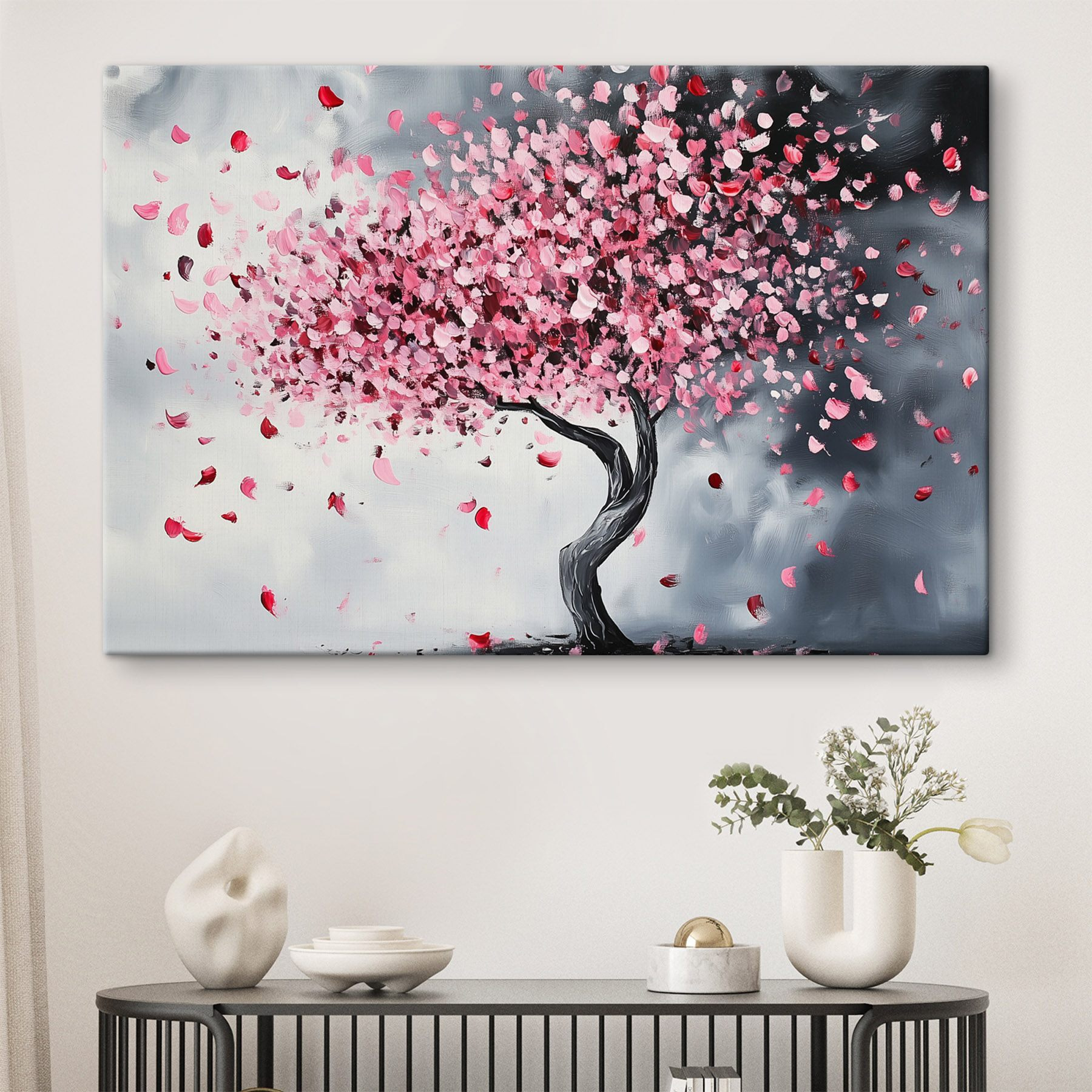 Tree with pink petals