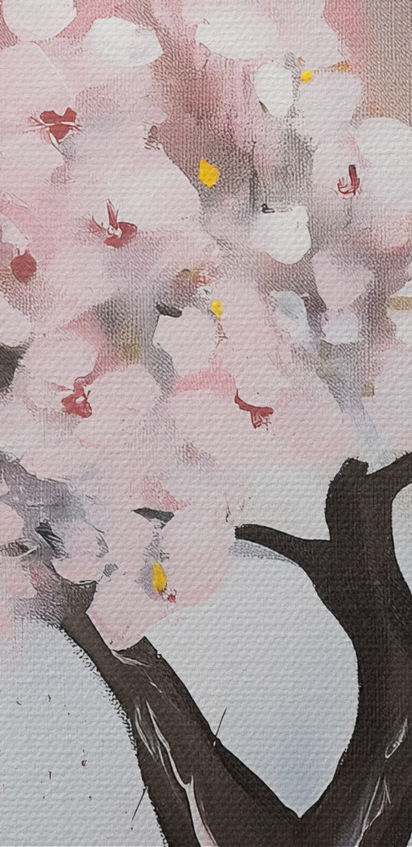 Painting of a tree with pink flowers Painting of a tree with pink flowers