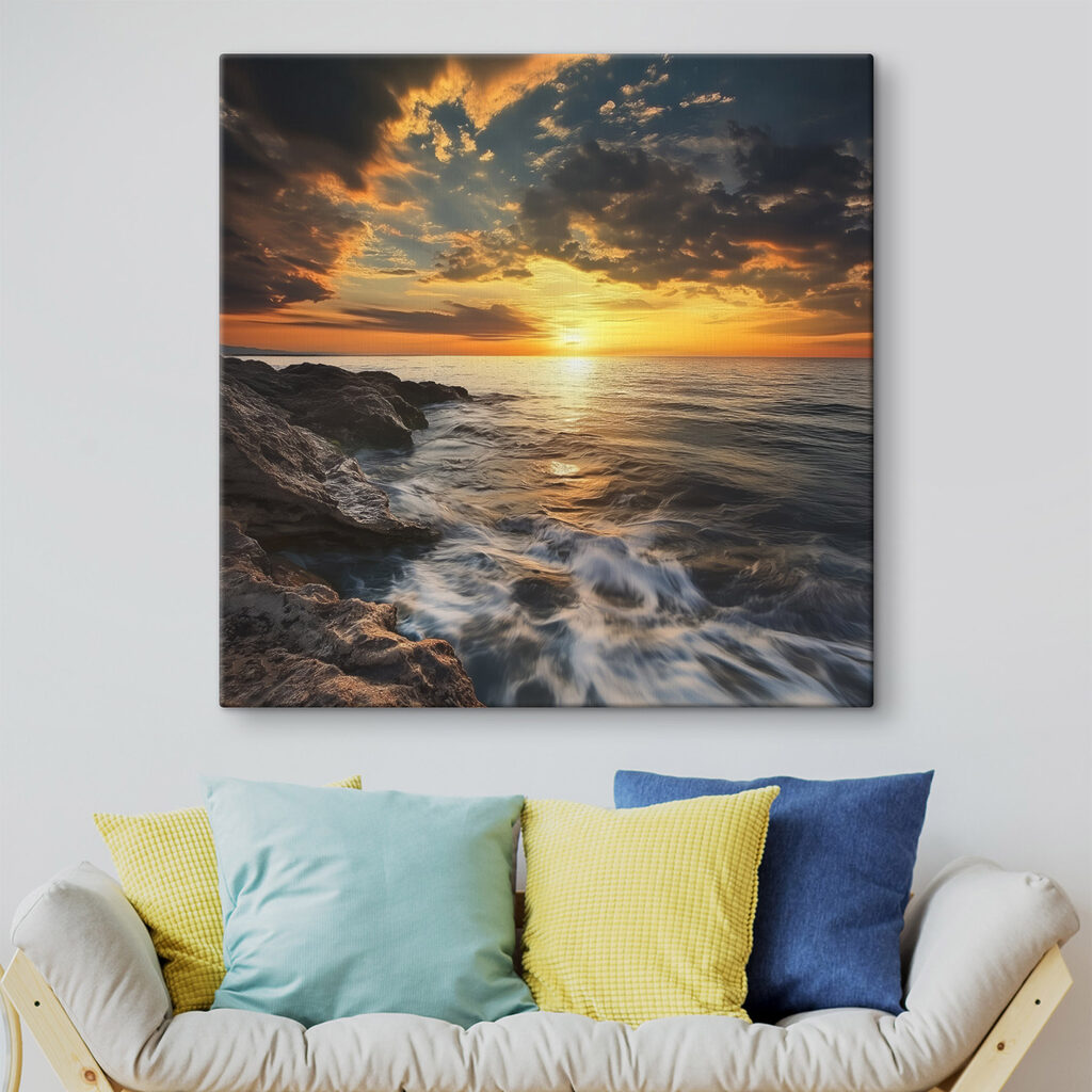Sunset over a body of water