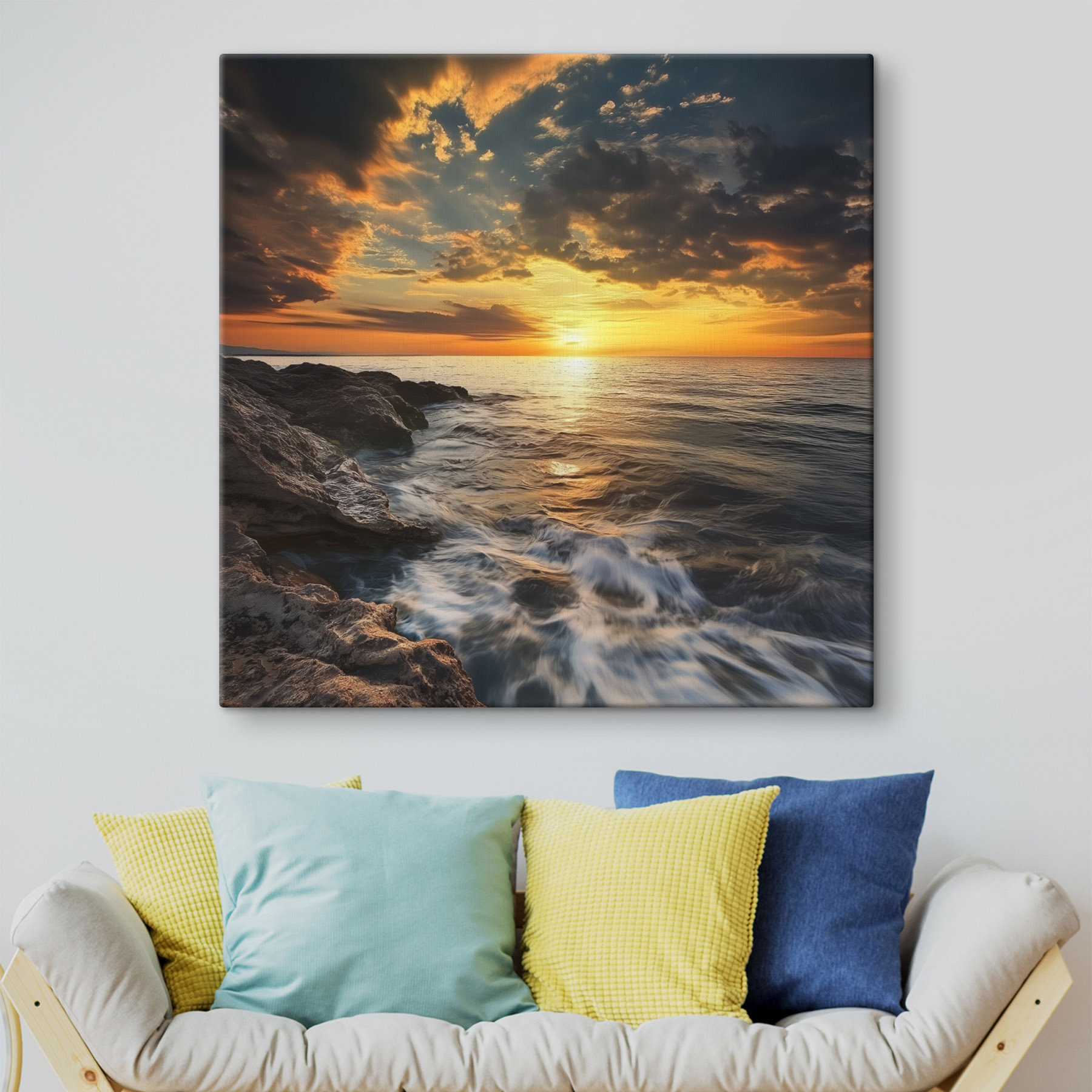Sunset over a body of water