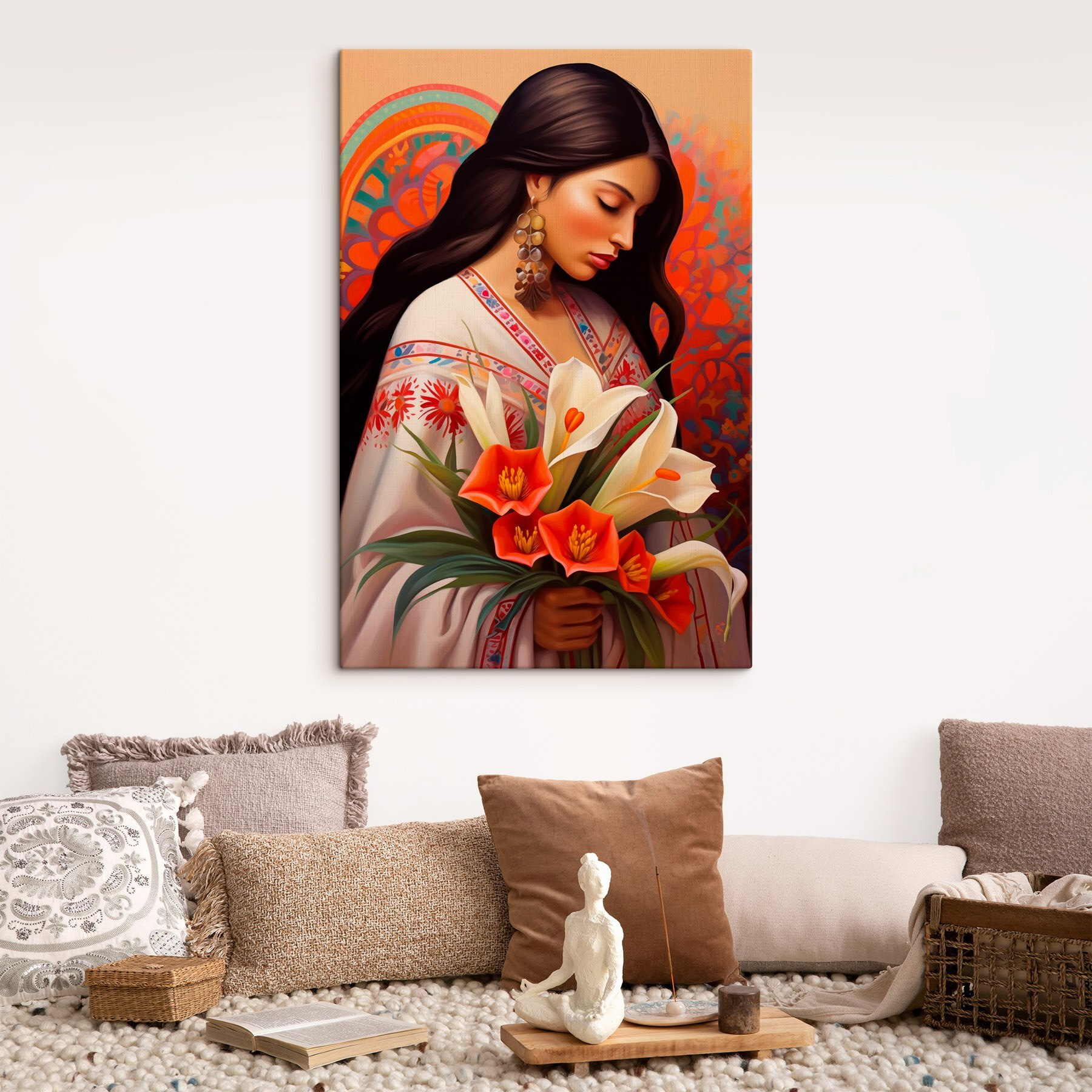 Woman holding flowers