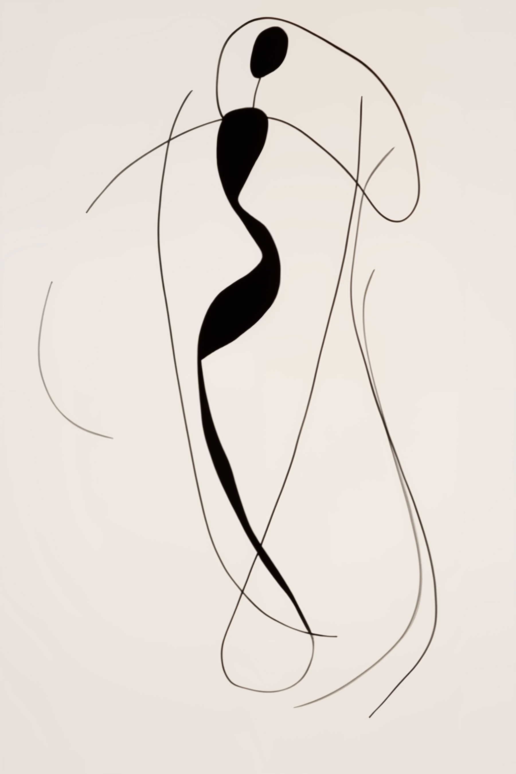Black and white drawing of a woman Black and white drawing of a woman