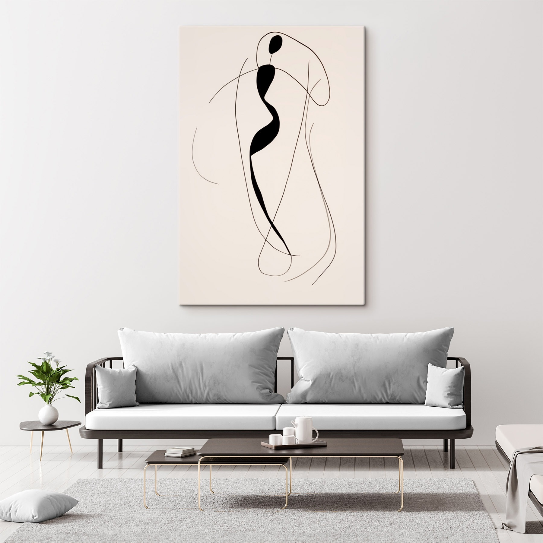 Black and white drawing of a woman Black and white drawing of a woman