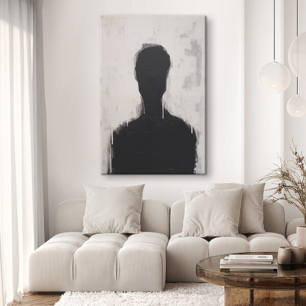 Quadri Dipinto in bianco e nero raffigurante la testa di una persona (COD: s43275) Quadri Quadri Dipinto in bianco e nero raffigurante la testa di una persona (COD: s43275)