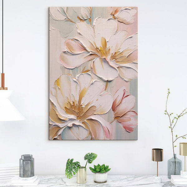 Painting of flowers on a wall Painting of flowers on a wall
