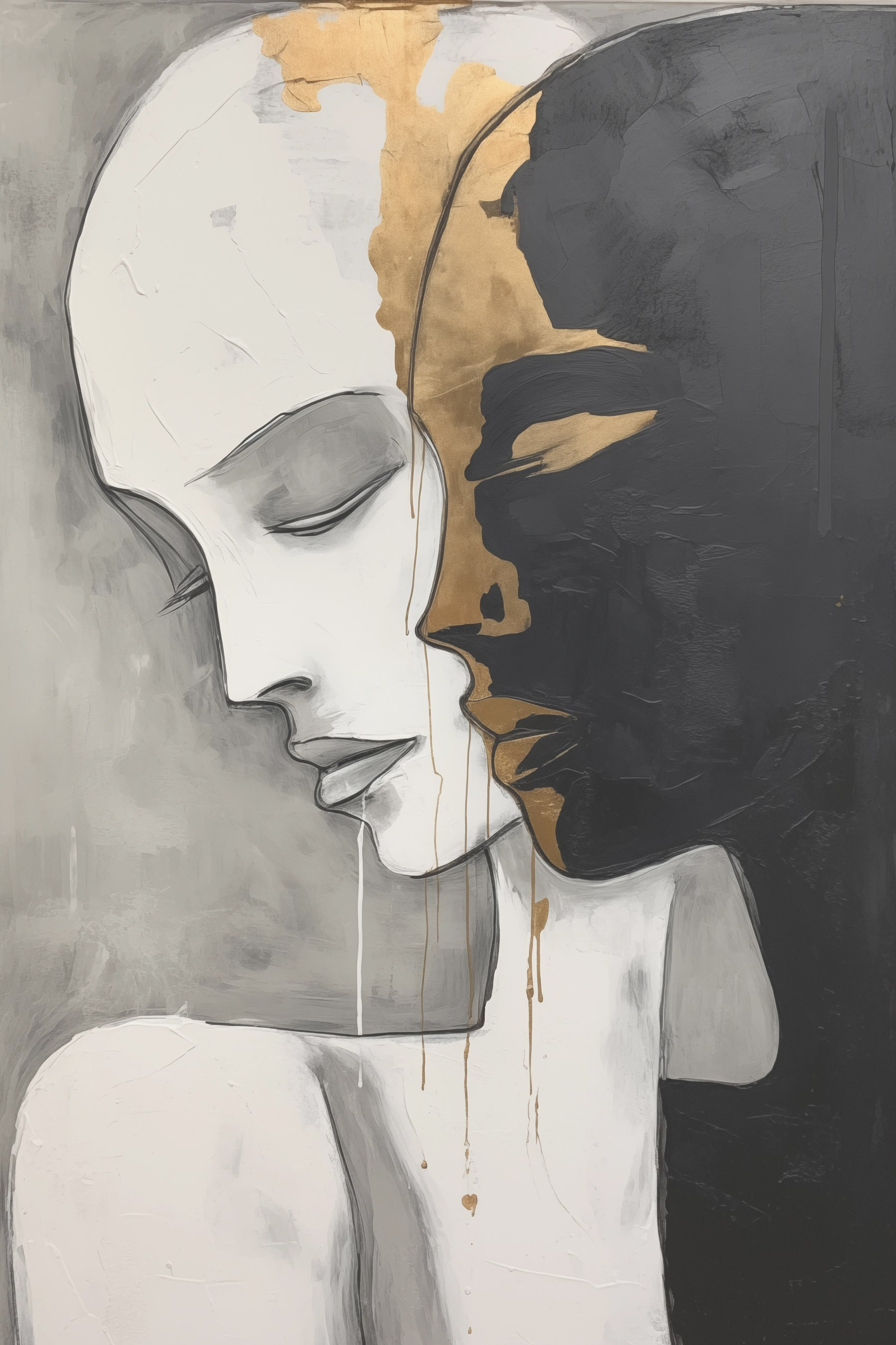 Painting of a man and woman Painting of a man and woman