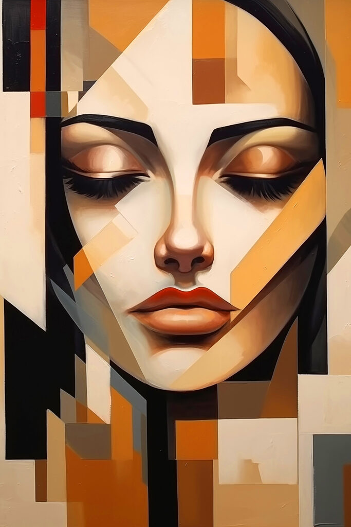 Painting of a woman's face Painting of a woman's face