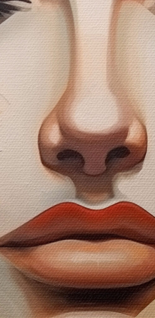 Painting of a woman's face Painting of a woman's face