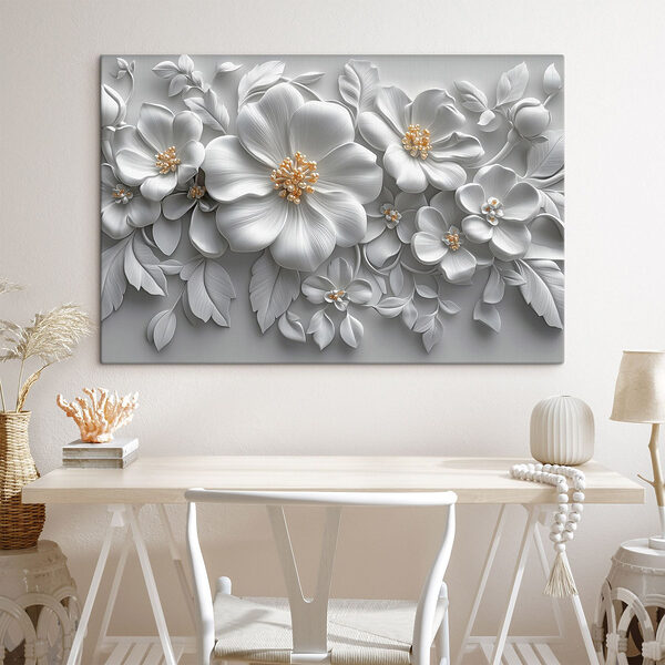 Quadri Fiori e foglie bianchi (COD: s43310) Quadri Quadri Fiori e foglie bianchi (COD: s43310)