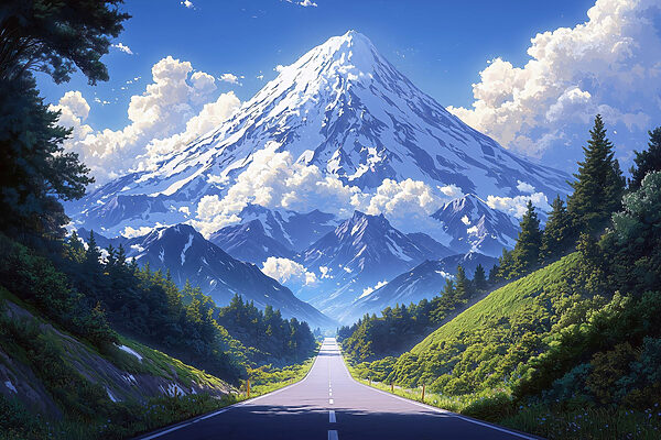 Road leading to a mountain