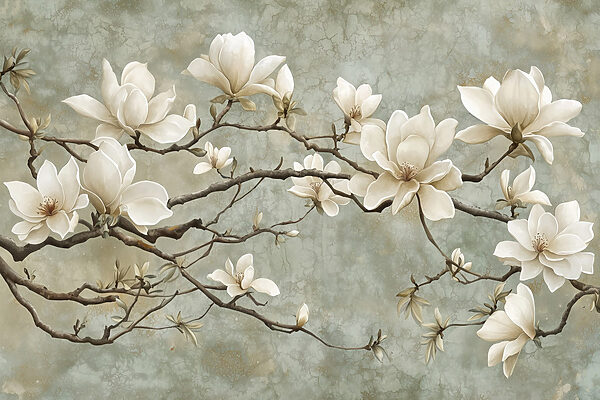White flowers on a branch White flowers on a branch