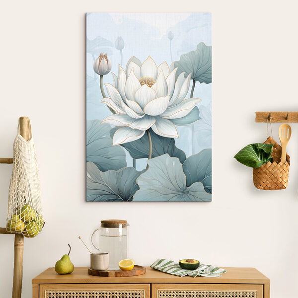 Quadri Fiore bianco con foglie verdi (COD: s43340) Quadri Quadri Fiore bianco con foglie verdi (COD: s43340)