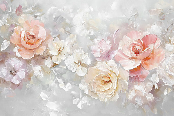 Pittura di fiori su una superficie bianca Pittura di fiori su una superficie bianca