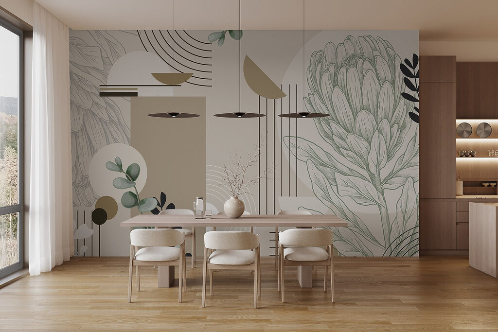 Wallpaper with a plant and leaves Wallpaper with a plant and leaves