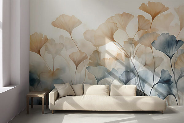 Pittura di fiori con foglie Pittura di fiori con foglie