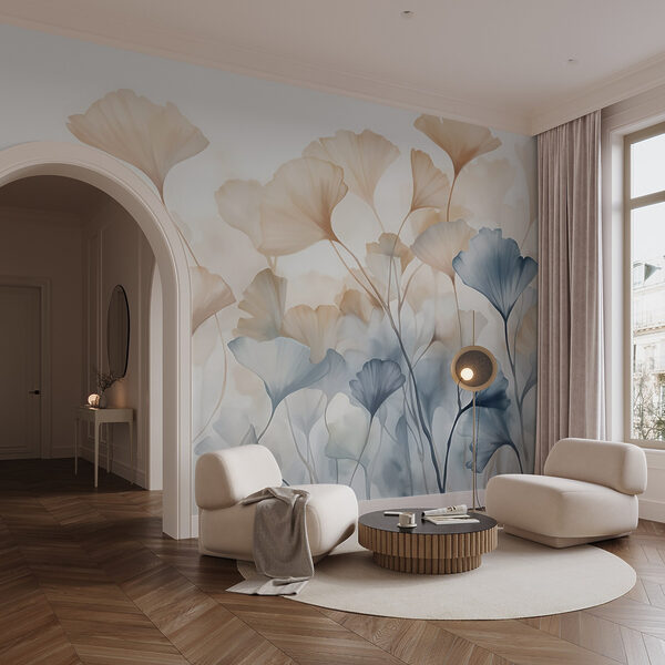 Pittura di fiori con foglie Pittura di fiori con foglie