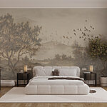 Carta da parati Paesaggio con alberi e fiume