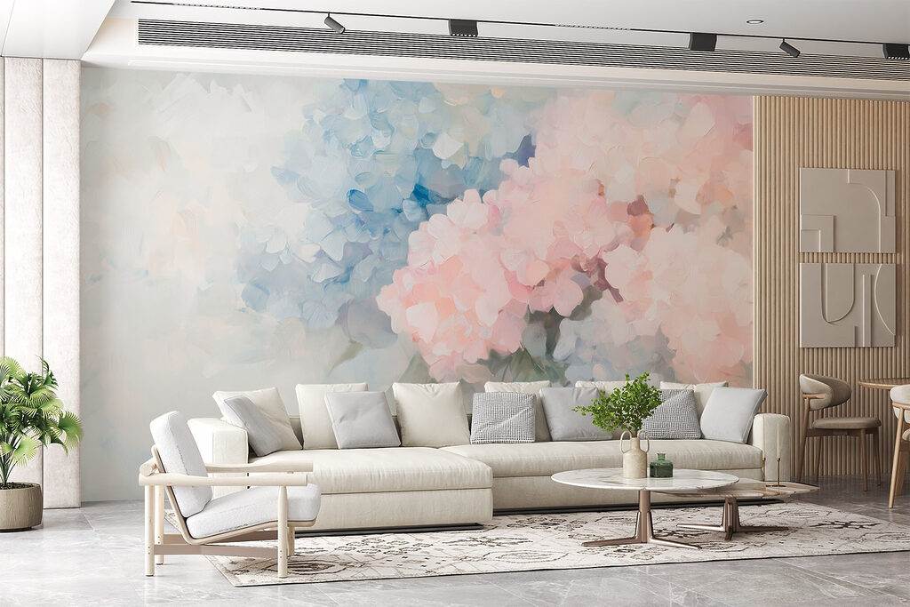 Painting of flowers on a white background