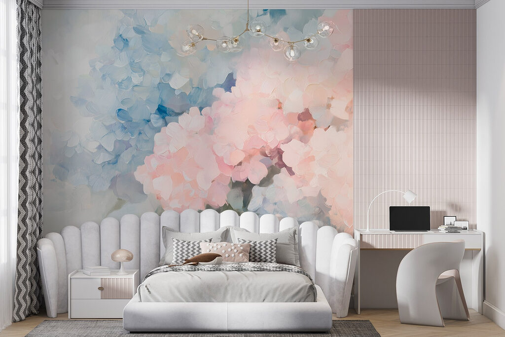 Painting of flowers on a white background