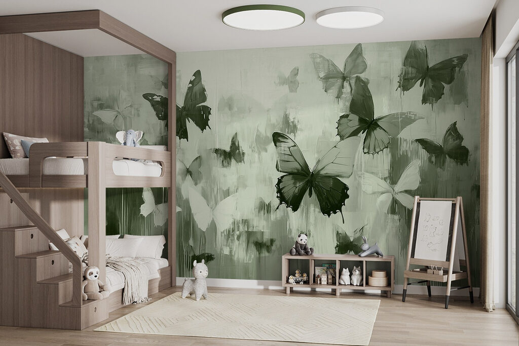 Group of butterflies flying