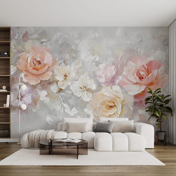 Pittura di fiori su una superficie bianca Pittura di fiori su una superficie bianca