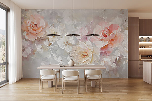 Pittura di fiori su una superficie bianca Pittura di fiori su una superficie bianca