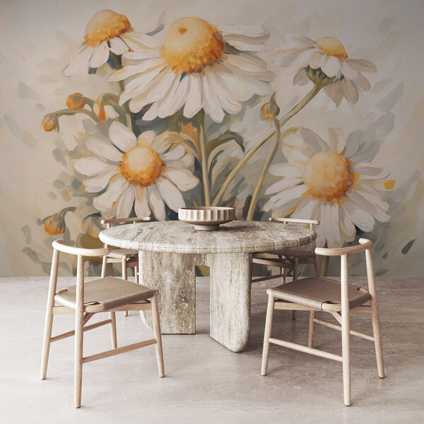 Pittura di fiori bianchi e gialli Pittura di fiori bianchi e gialli