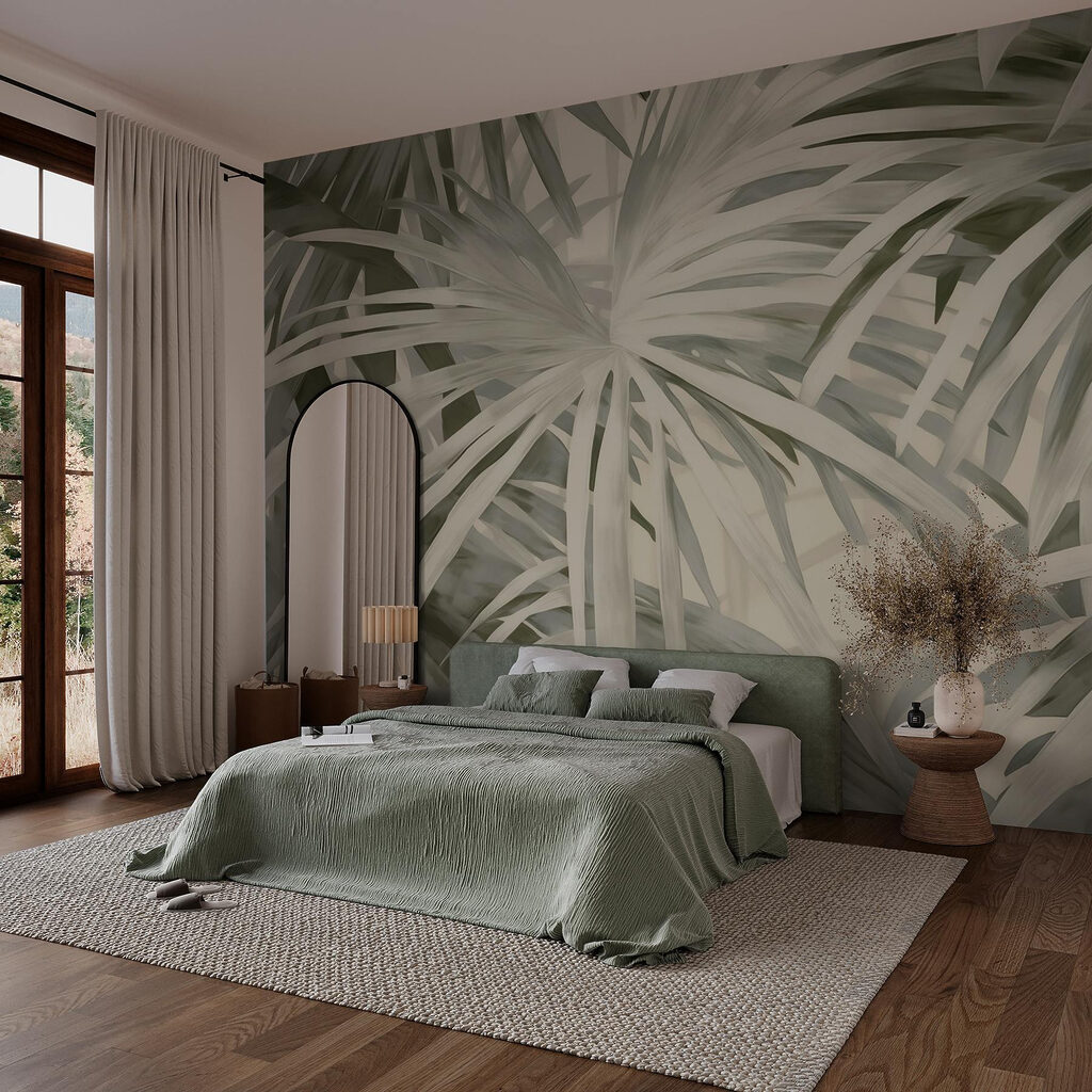 Soft, flowing palm leaves in harmony