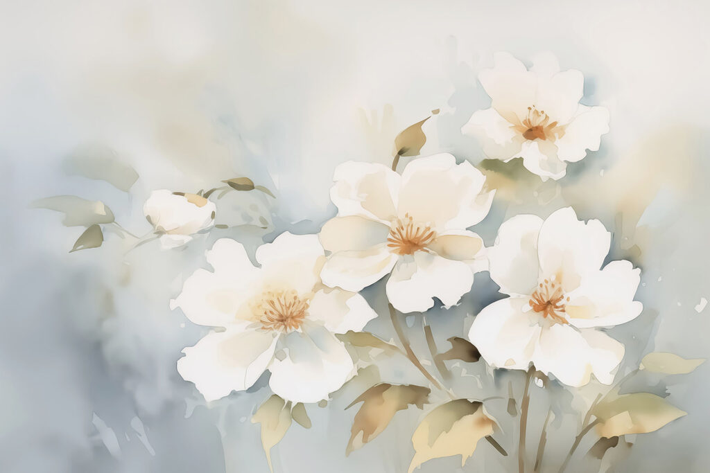 Pittura di fiori bianchi Pittura di fiori bianchi