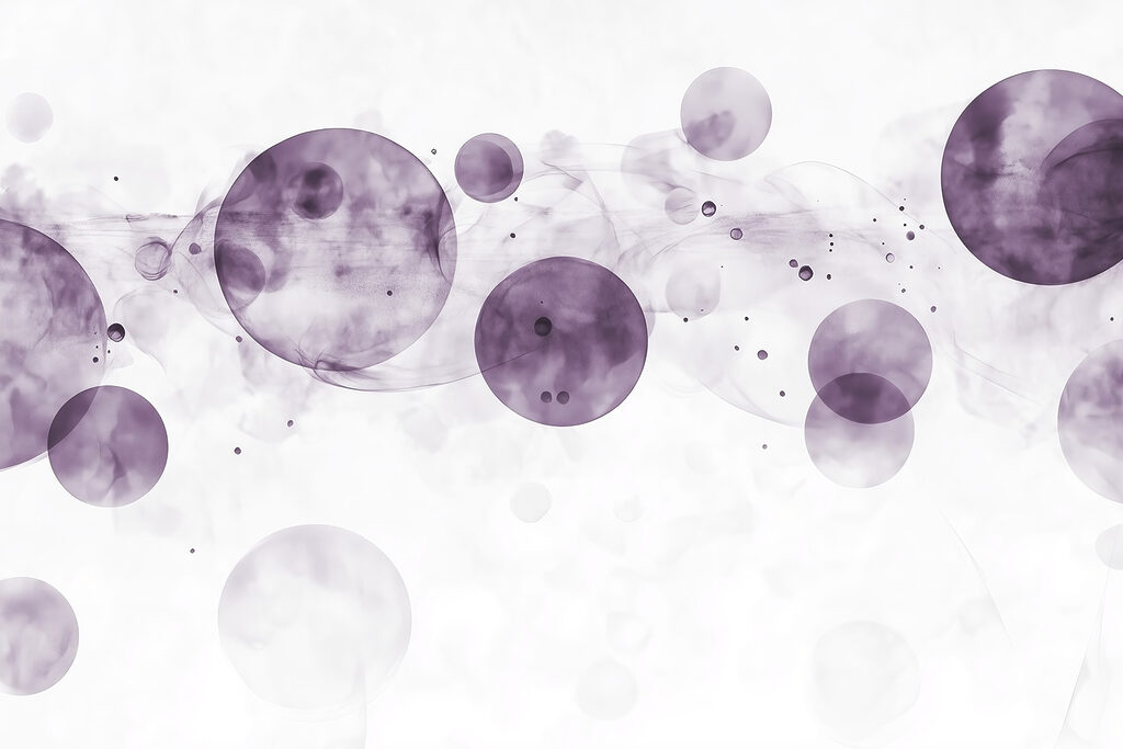 Cerchi viola e fumo su sfondo bianco Cerchi viola e fumo su sfondo bianco