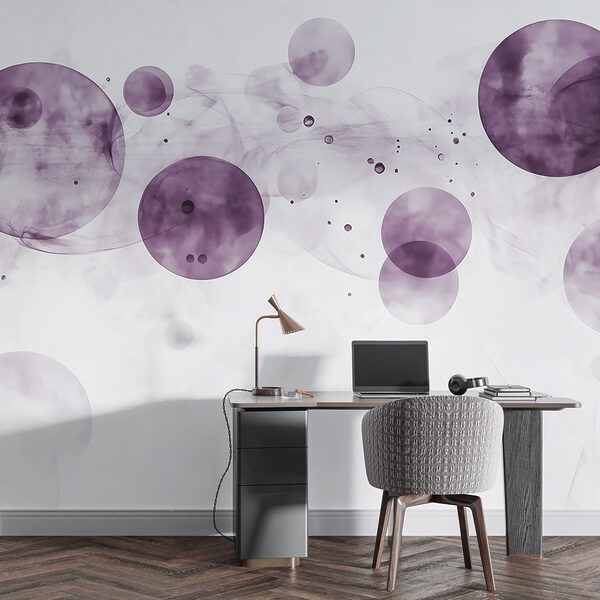 Cerchi viola e fumo su sfondo bianco Cerchi viola e fumo su sfondo bianco