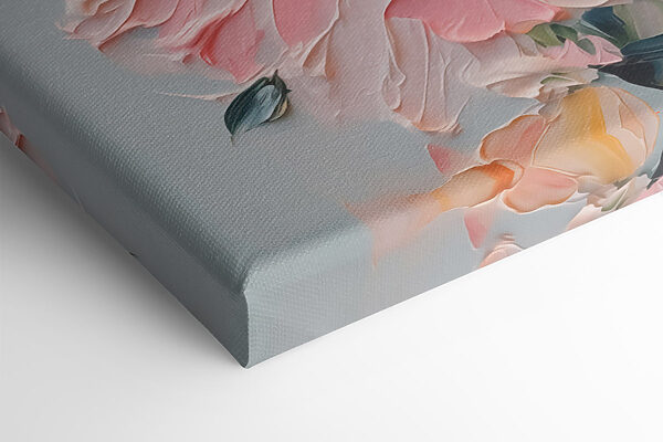 Painting of flowers on a white surface