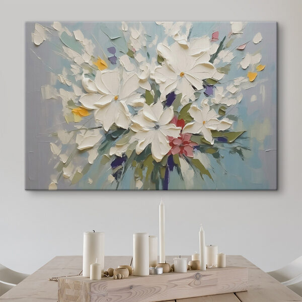 Quadri Dipinto di fiori su fondo blu (COD: s43348) Quadri Quadri Dipinto di fiori su fondo blu (COD: s43348)